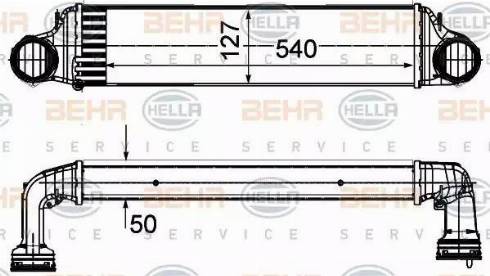 BEHR HELLA Service 8ML 376 988-064 - Интеркулер, теплообменник турбины autospares.lv