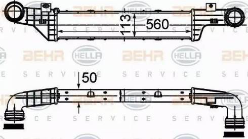 BEHR HELLA Service 8ML 376 723-144 - Интеркулер, теплообменник турбины autospares.lv