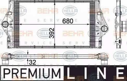 BEHR HELLA Service 8ML 376 723-221 - Интеркулер, теплообменник турбины autospares.lv