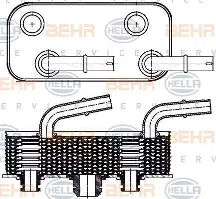 BEHR HELLA Service 8MO 376 790-791 - Масляный радиатор, автоматическая коробка передач autospares.lv