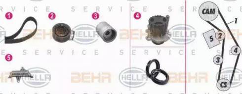 BEHR HELLA Service 8MP 376 809-861 - Водяной насос + комплект зубчатого ремня ГРМ autospares.lv