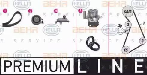 BEHR HELLA Service 8MP 376 809-811 - Водяной насос + комплект зубчатого ремня ГРМ autospares.lv