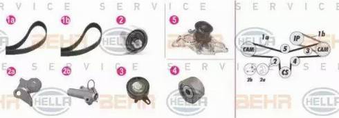 BEHR HELLA Service 8MP 376 809-881 - Водяной насос + комплект зубчатого ремня ГРМ autospares.lv