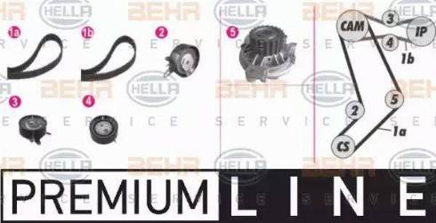 BEHR HELLA Service 8MP 376 804-841 - Водяной насос + комплект зубчатого ремня ГРМ autospares.lv