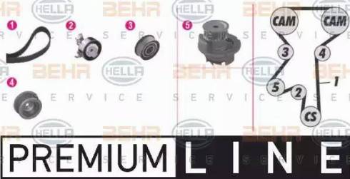 BEHR HELLA Service 8MP 376 804-861 - Водяной насос + комплект зубчатого ремня ГРМ autospares.lv
