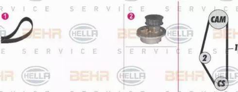 BEHR HELLA Service 8MP 376 804-881 - Водяной насос + комплект зубчатого ремня ГРМ autospares.lv