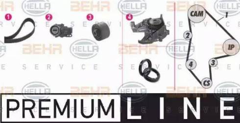 BEHR HELLA Service 8MP 376 805-861 - Водяной насос + комплект зубчатого ремня ГРМ autospares.lv