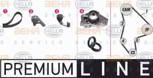 BEHR HELLA Service 8MP 376 805-801 - Водяной насос + комплект зубчатого ремня ГРМ autospares.lv