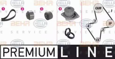 BEHR HELLA Service 8MP 376 805-811 - Водяной насос + комплект зубчатого ремня ГРМ autospares.lv