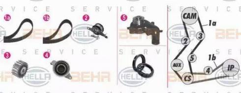 BEHR HELLA Service 8MP 376 806-801 - Водяной насос + комплект зубчатого ремня ГРМ autospares.lv