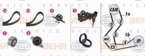 BEHR HELLA Service 8MP 376 806-811 - Водяной насос + комплект зубчатого ремня ГРМ autospares.lv