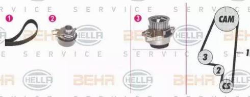 BEHR HELLA Service 8MP 376 800-891 - Водяной насос + комплект зубчатого ремня ГРМ autospares.lv