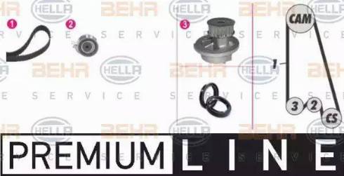 BEHR HELLA Service 8MP 376 800-801 - Водяной насос + комплект зубчатого ремня ГРМ autospares.lv