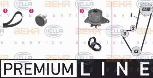 BEHR HELLA Service 8MP 376 800-811 - Водяной насос + комплект зубчатого ремня ГРМ autospares.lv