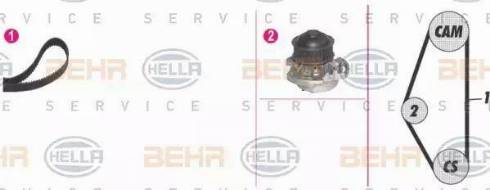 BEHR HELLA Service 8MP 376 800-831 - Водяной насос + комплект зубчатого ремня ГРМ autospares.lv