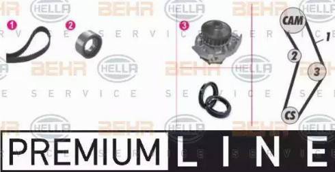 BEHR HELLA Service 8MP 376 801-861 - Водяной насос + комплект зубчатого ремня ГРМ autospares.lv