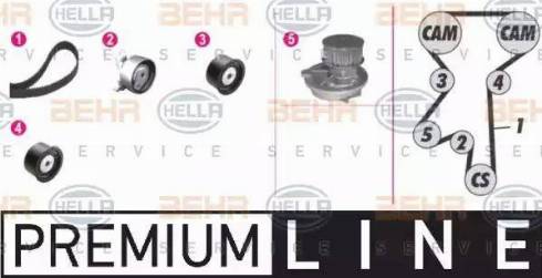 BEHR HELLA Service 8MP 376 801-811 - Водяной насос + комплект зубчатого ремня ГРМ autospares.lv