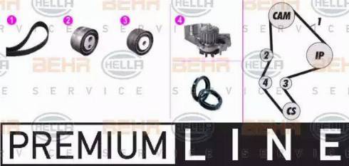 BEHR HELLA Service 8MP 376 803-851 - Водяной насос + комплект зубчатого ремня ГРМ autospares.lv