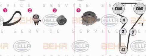 BEHR HELLA Service 8MP 376 803-831 - Водяной насос + комплект зубчатого ремня ГРМ autospares.lv