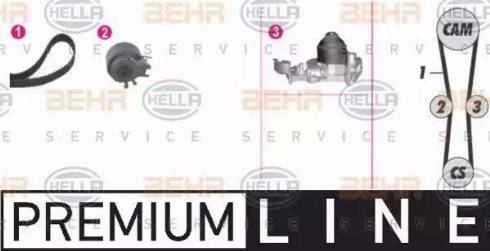 BEHR HELLA Service 8MP 376 802-851 - Водяной насос + комплект зубчатого ремня ГРМ autospares.lv