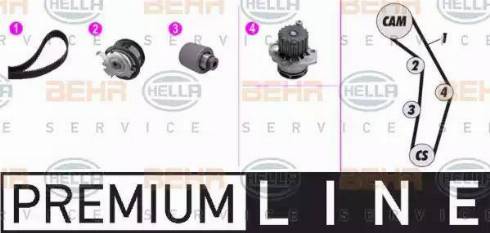 BEHR HELLA Service 8MP 376 802-861 - Водяной насос + комплект зубчатого ремня ГРМ autospares.lv