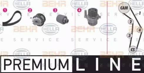 BEHR HELLA Service 8MP 376 802-831 - Водяной насос + комплект зубчатого ремня ГРМ autospares.lv