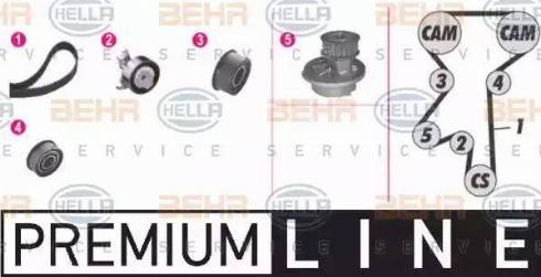 BEHR HELLA Service 8MP 376 802-871 - Водяной насос + комплект зубчатого ремня ГРМ autospares.lv