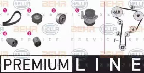 BEHR HELLA Service 8MP 376 807-811 - Водяной насос + комплект зубчатого ремня ГРМ autospares.lv