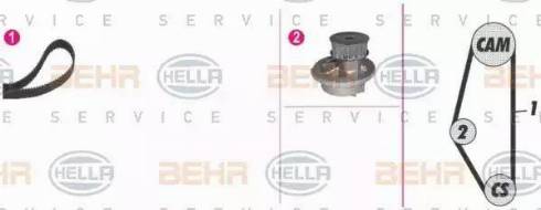 BEHR HELLA Service 8MP 376 814-891 - Водяной насос + комплект зубчатого ремня ГРМ autospares.lv