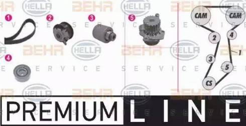 BEHR HELLA Service 8MP 376 814-841 - Водяной насос + комплект зубчатого ремня ГРМ autospares.lv