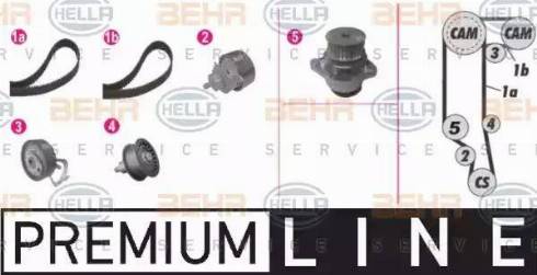 BEHR HELLA Service 8MP 376 814-851 - Водяной насос + комплект зубчатого ремня ГРМ autospares.lv