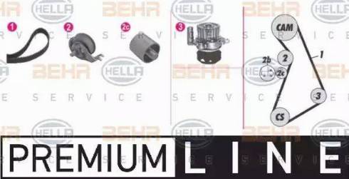 BEHR HELLA Service 8MP 376 814-861 - Водяной насос + комплект зубчатого ремня ГРМ autospares.lv