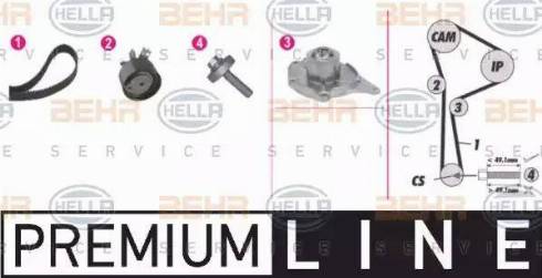 BEHR HELLA Service 8MP 376 814-831 - Водяной насос + комплект зубчатого ремня ГРМ autospares.lv