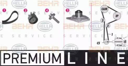 BEHR HELLA Service 8MP 376 814-821 - Водяной насос + комплект зубчатого ремня ГРМ autospares.lv