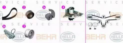 BEHR HELLA Service 8MP 376 816-841 - Водяной насос + комплект зубчатого ремня ГРМ autospares.lv