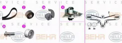 BEHR HELLA Service 8MP 376 816-851 - Водяной насос + комплект зубчатого ремня ГРМ autospares.lv