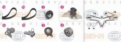 BEHR HELLA Service 8MP 376 810-891 - Водяной насос + комплект зубчатого ремня ГРМ autospares.lv