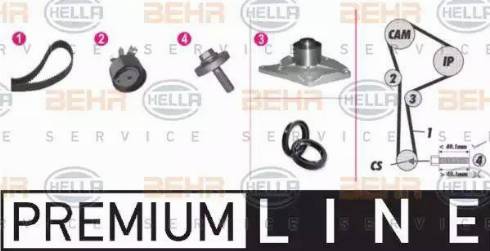 BEHR HELLA Service 8MP 376 810-851 - Водяной насос + комплект зубчатого ремня ГРМ autospares.lv