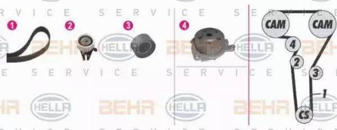 BEHR HELLA Service 8MP 376 810-801 - Водяной насос + комплект зубчатого ремня ГРМ autospares.lv