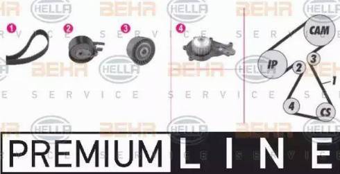 BEHR HELLA Service 8MP 376 811-861 - Водяной насос + комплект зубчатого ремня ГРМ autospares.lv