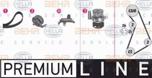 BEHR HELLA Service 8MP 376 811-821 - Водяной насос + комплект зубчатого ремня ГРМ autospares.lv