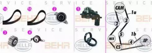 BEHR HELLA Service 8MP 376 818-891 - Водяной насос + комплект зубчатого ремня ГРМ autospares.lv