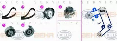 BEHR HELLA Service 8MP 376 818-831 - Водяной насос + комплект зубчатого ремня ГРМ autospares.lv