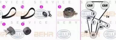 BEHR HELLA Service 8MP 376 818-821 - Водяной насос + комплект зубчатого ремня ГРМ autospares.lv