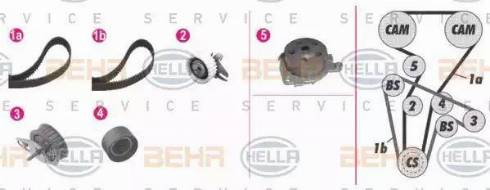 BEHR HELLA Service 8MP 376 813-811 - Водяной насос + комплект зубчатого ремня ГРМ autospares.lv