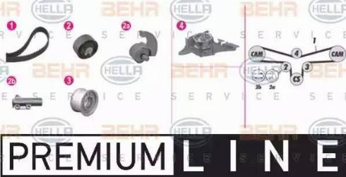 BEHR HELLA Service 8MP 376 812-841 - Водяной насос + комплект зубчатого ремня ГРМ autospares.lv