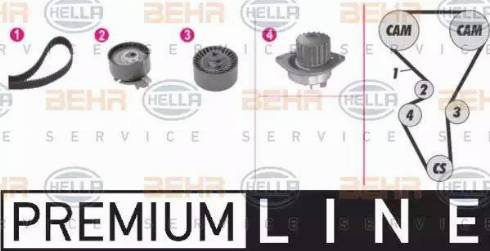 BEHR HELLA Service 8MP 376 812-861 - Водяной насос + комплект зубчатого ремня ГРМ autospares.lv