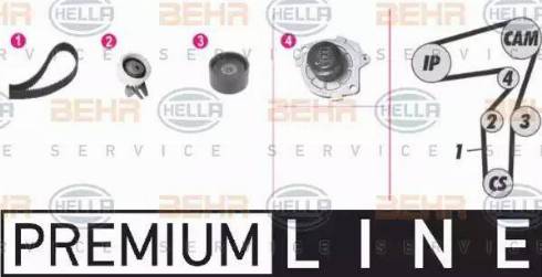 BEHR HELLA Service 8MP 376 812-811 - Водяной насос + комплект зубчатого ремня ГРМ autospares.lv