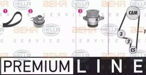 BEHR HELLA Service 8MP 376 812-831 - Водяной насос + комплект зубчатого ремня ГРМ autospares.lv