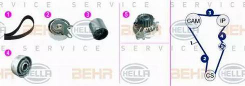 BEHR HELLA Service 8MP 376 817-851 - Водяной насос + комплект зубчатого ремня ГРМ autospares.lv